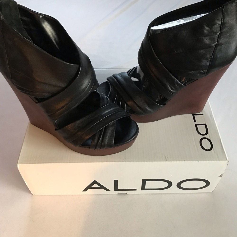 Leather wedges - never worn